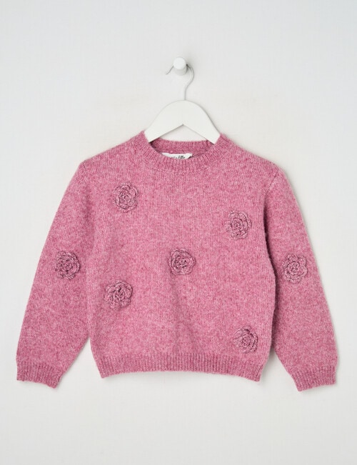 Mac & Ellie Flower Jumper, Plum Marle product photo