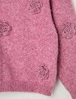 Mac & Ellie Flower Jumper, Plum Marle product photo View 02 S