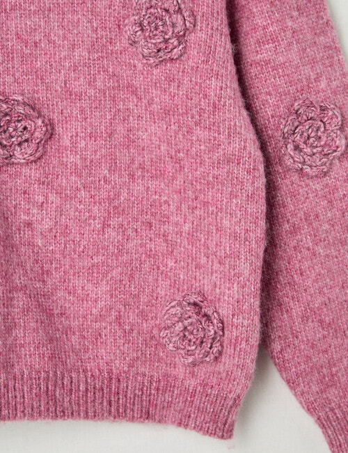 Mac & Ellie Flower Jumper, Plum Marle product photo View 02 L