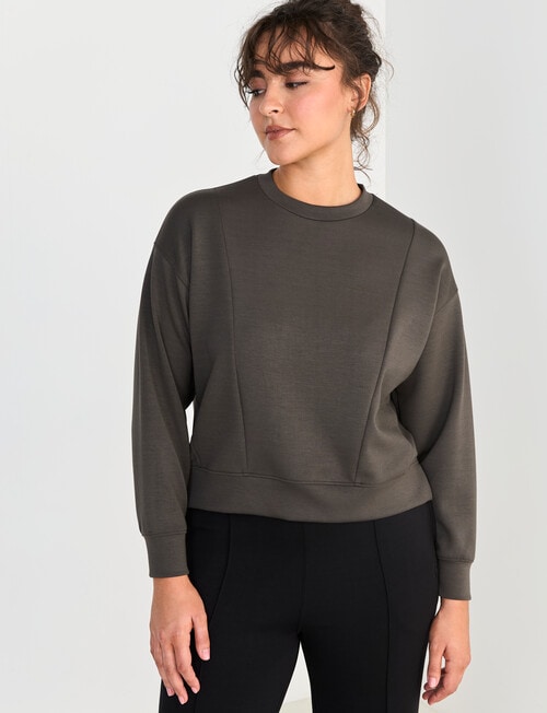 Superfit Crop Sweater, Olive product photo View 05 L