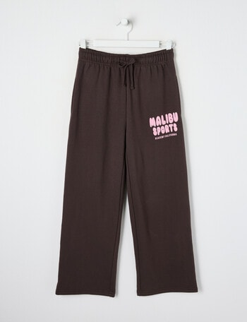 Switch Malibu Wide Leg Trackpant, Chocolate & Pink Poppy product photo
