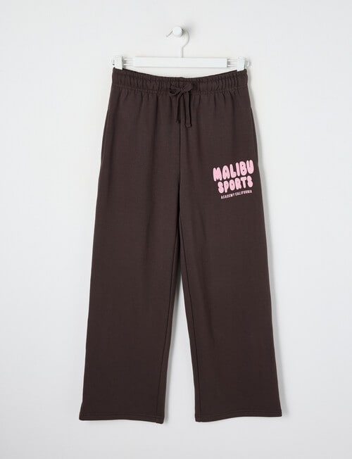 Switch Malibu Wide Leg Trackpant, Chocolate & Pink Poppy product photo