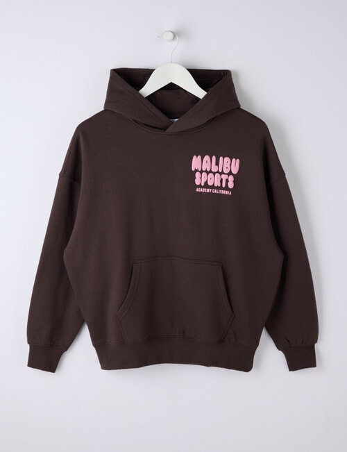 Switch Malibu Sports Oversized Hoodie, Chocolate & Pink Poppy product photo