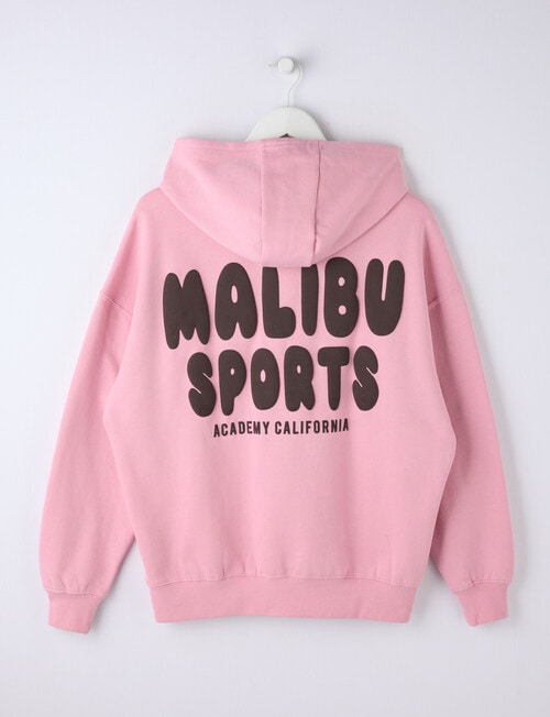 Switch Malibu Sports Oversized Hoodie, Pink Poppy & Chocolate product photo View 02 L