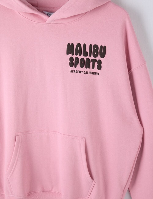 Switch Malibu Sports Oversized Hoodie, Pink Poppy & Chocolate product photo View 03 L