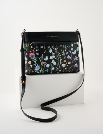 Boston + Bailey Floral Printed Crossbody Bag, Black Floral product photo