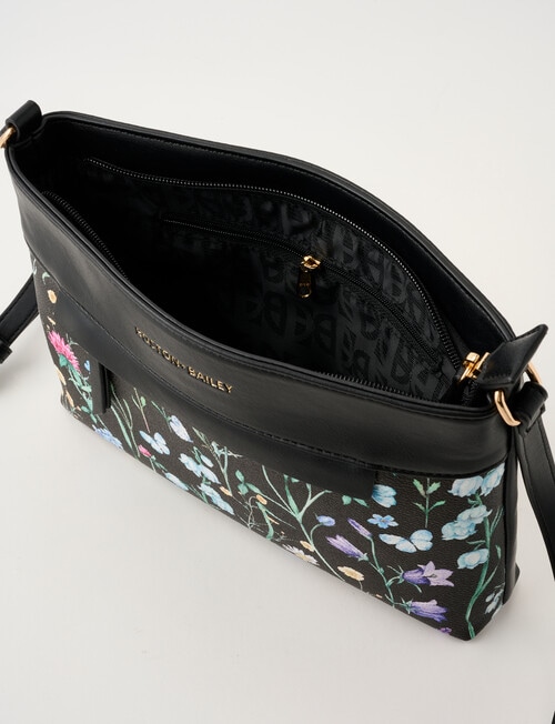 Boston + Bailey Floral Printed Crossbody Bag, Black Floral product photo View 06 L
