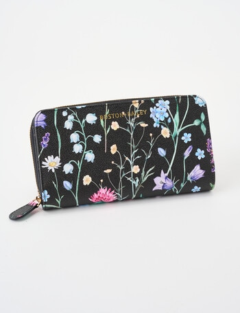 Floral Printed Wallet, Black Floral product photo