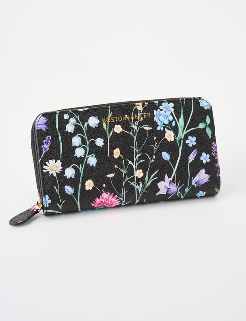 Floral Printed Wallet, Black Floral product photo