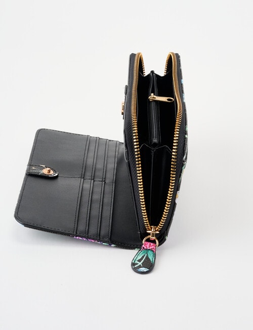 Floral Printed Wallet, Black Floral product photo View 04 L