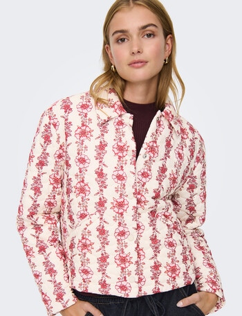 ONLY Biana Quilt Jacket, Pristine Rose Flower product photo