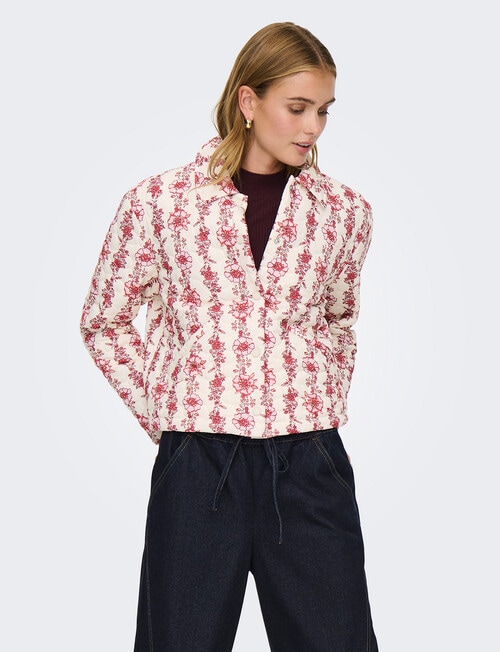ONLY Biana Quilt Jacket, Pristine Rose Flower product photo View 04 L