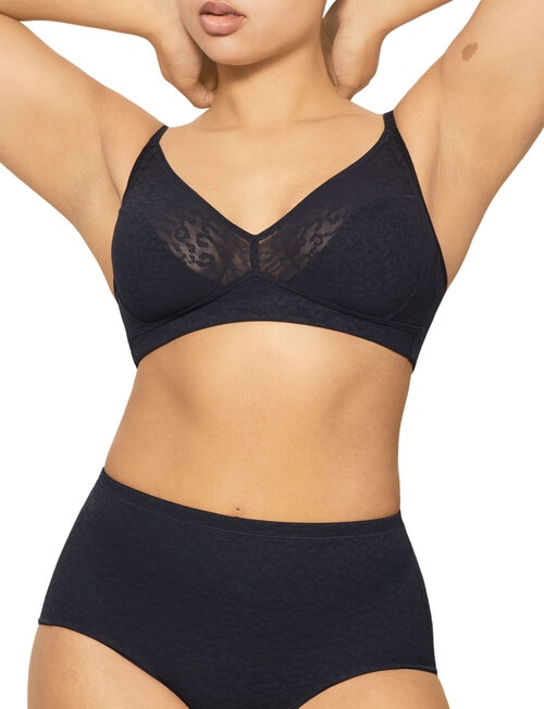 Nancy Ganz Lace Supreme Waisted Brief, Black product photo