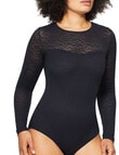 Nancy Ganz Lace Supreme Long Sleeve Top, Black product photo View 02 S