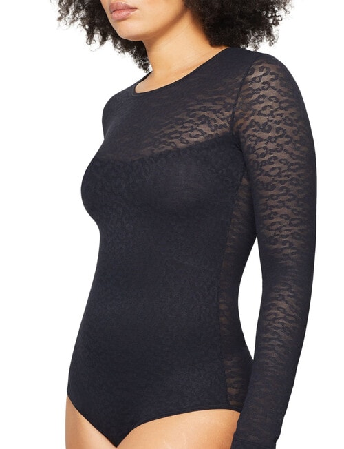 Nancy Ganz Lace Supreme Long Sleeve Top, Black product photo View 03 L