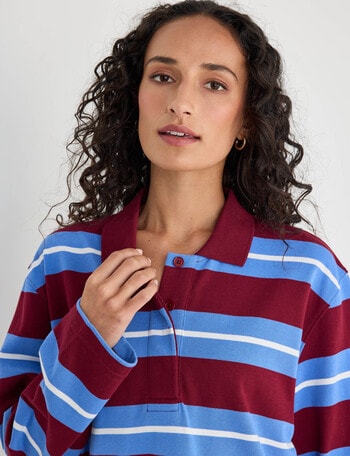 Zest Stripe Rugby Top, Blue product photo