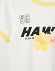 Switch Hawaii Short Sleeve Ringer Tee, White & Lemon product photo View 02 S