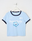 Switch Honolulu Short Sleeve Ringer Tee, Cornflower product photo