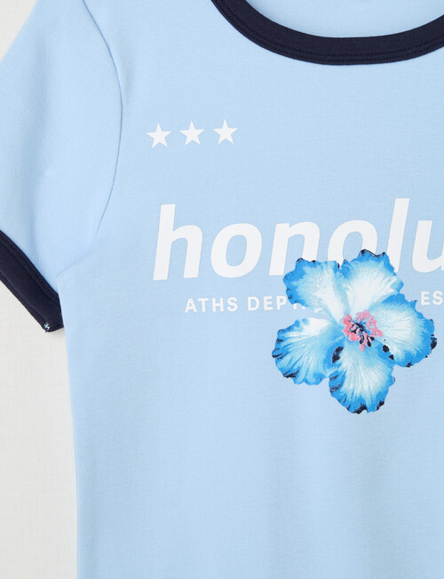Switch Honolulu Short Sleeve Ringer Tee, Cornflower product photo View 02 L