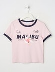 Switch Malibu Short Sleeve Ringer Tee, Baby Pink product photo