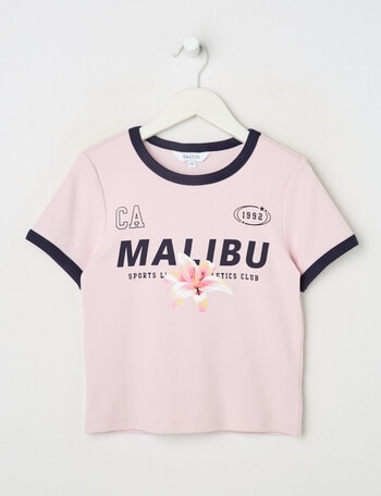 Switch Malibu Short Sleeve Ringer Tee, Baby Pink product photo