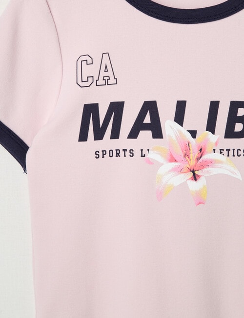 Switch Malibu Short Sleeve Ringer Tee, Baby Pink product photo View 02 L