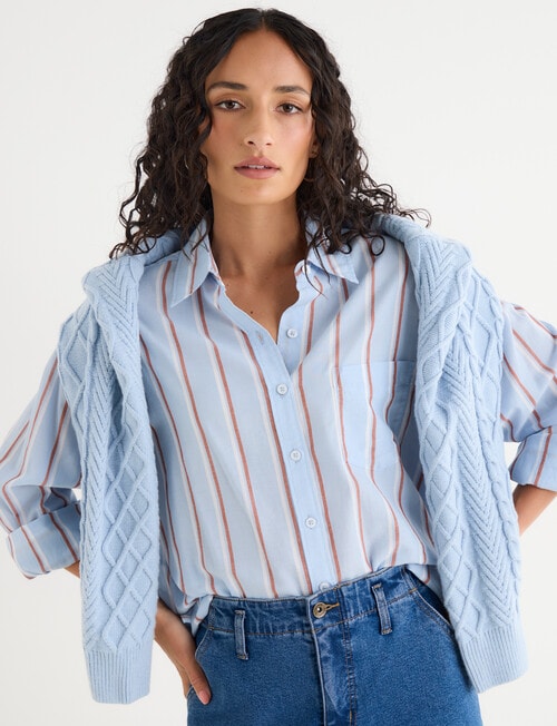Zest Voile Shirt, Blue Stripe product photo