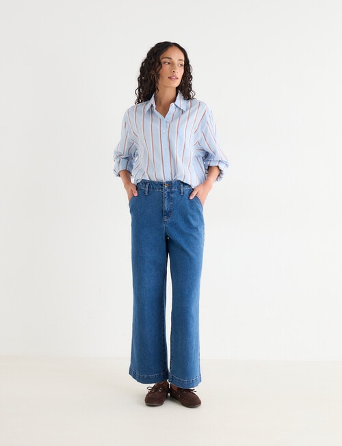 Zest Voile Shirt, Blue Stripe product photo View 03 L