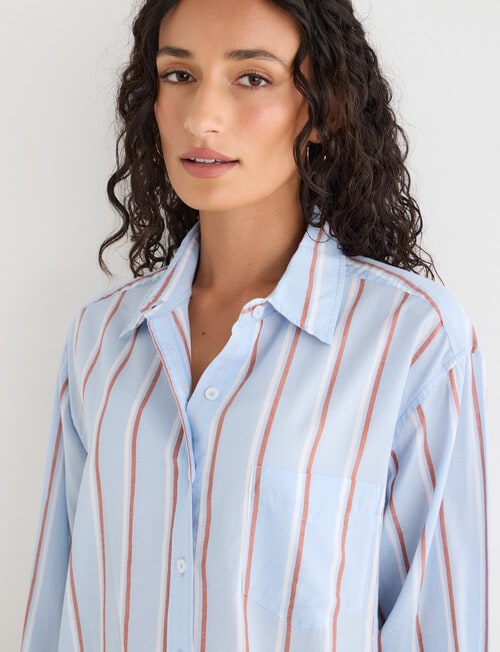 Zest Voile Shirt, Blue Stripe product photo View 04 L