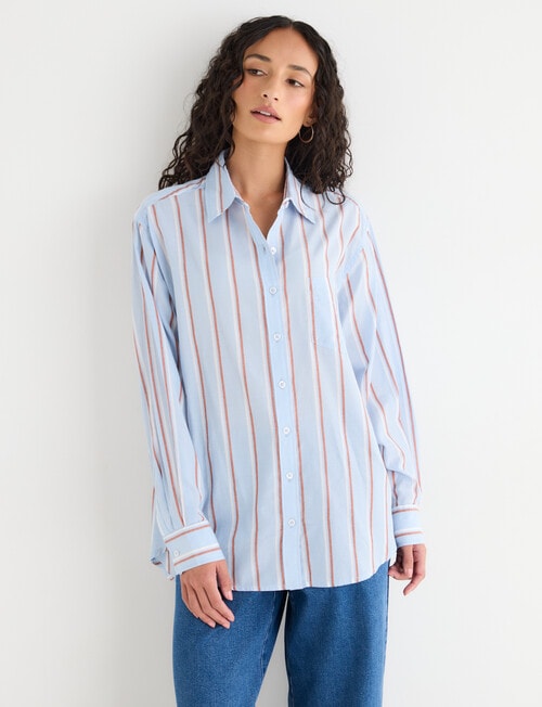 Zest Voile Shirt, Blue Stripe product photo View 06 L