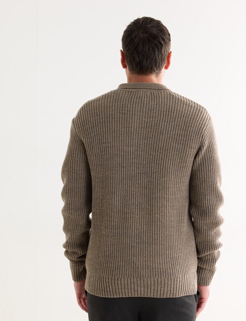 Chisel Button Neck Sweater, Sand product photo View 02 L