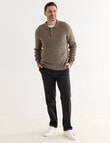Chisel Button Neck Sweater, Sand product photo View 03 S