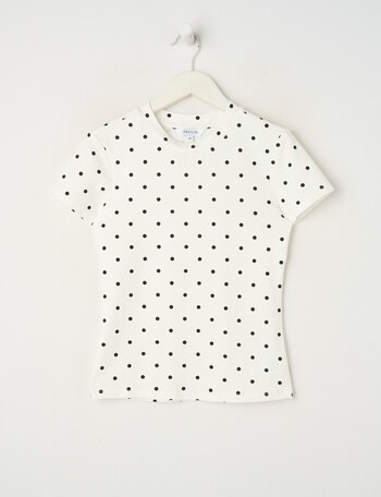 Switch Polka Dot Giselle Short Sleeve Tee, Vanilla & Black product photo