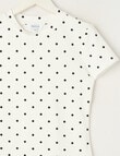 Switch Polka Dot Giselle Short Sleeve Tee, Vanilla & Black product photo View 02 S