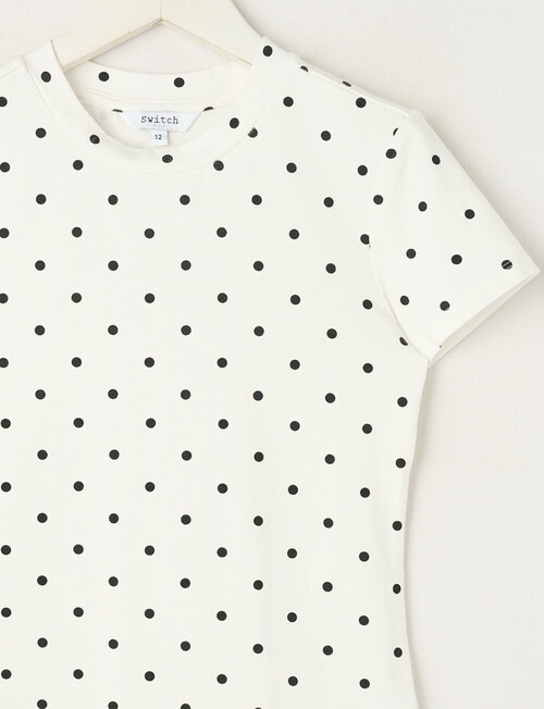 Switch Polka Dot Giselle Short Sleeve Tee, Vanilla & Black product photo View 02 L