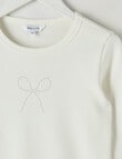 Switch Emma Studded Bow Long Sleeve Rib Tee, Vanilla product photo View 02 S
