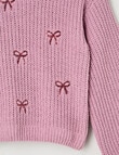 Mac & Ellie Sequin Bows Chenille Jumper, Mauve product photo View 02 S
