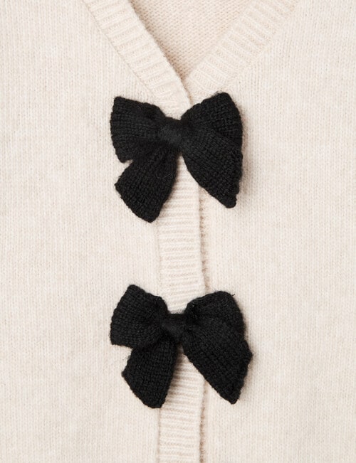 Mac & Ellie Bow Cardigan, Natural product photo View 02 L