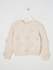 Mac & Ellie Bow Knit Jumper, Oat Marle product photo