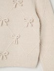Mac & Ellie Bow Knit Jumper, Oat Marle product photo View 02 S