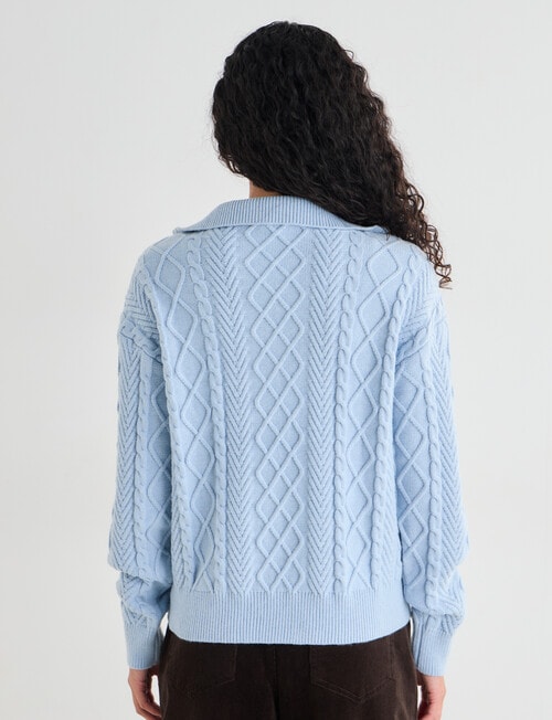 Zest Quarter Zip Knitwear, Winter Blue product photo View 02 L