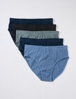 Chisel Cotton Brief, 5-Pack, Navy, Mid Blue, Black & Sage product photo