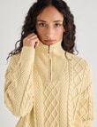 Zest Quarter Zip Knitwear, Lemon product photo