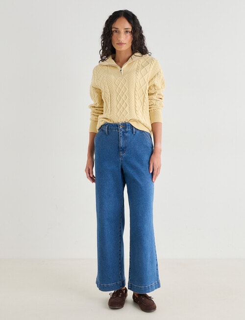 Zest Quarter Zip Knitwear, Lemon product photo View 03 L
