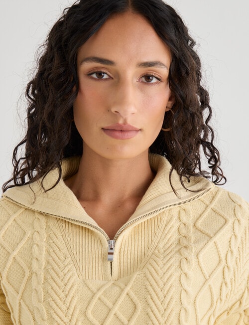 Zest Quarter Zip Knitwear, Lemon product photo View 04 L