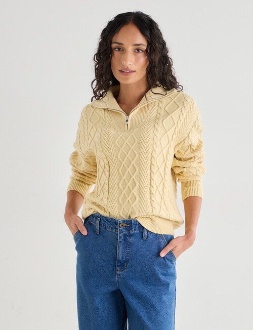 Zest Quarter Zip Knitwear, Lemon product photo View 07 L