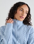 Zest Quarter Zip Knitwear, Winter Blue product photo View 05 S