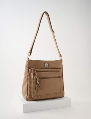 Boston + Bailey Zips Shoulder Bag, Taupe product photo