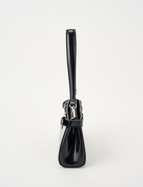 Whistle Belt Patent Shopper Bag, Black product photo View 04 L