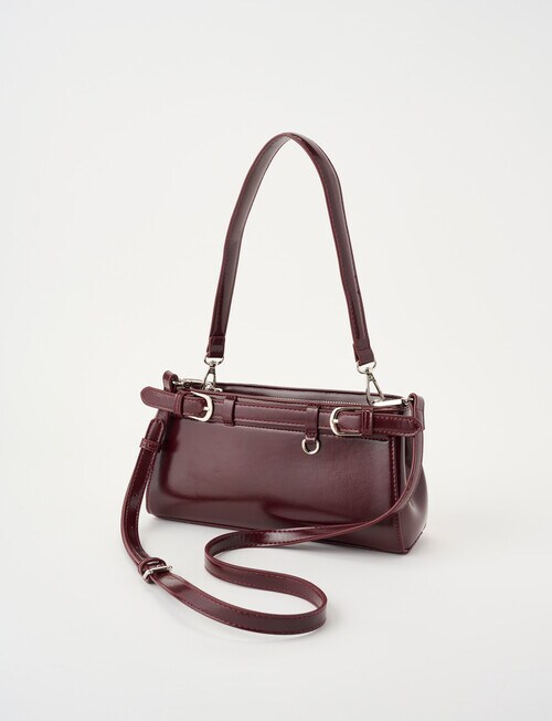 Whistle Belt Patent Shopper Bag, Cherry Lacquer product photo View 03 L